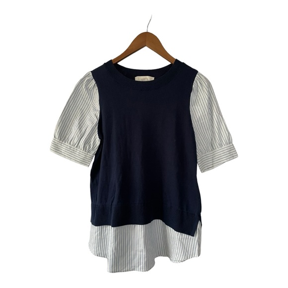 LOFT Tops - NWT LOFT sweater vest with faux blouse. Short sleeved